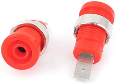 Aexıt 2 Adet Ses ve Video Aksesuarları Kırmızı Yüksek Kaliteli Bağlama Sonrası Muz Jack 4mm Konnektörler ve Adaptörler