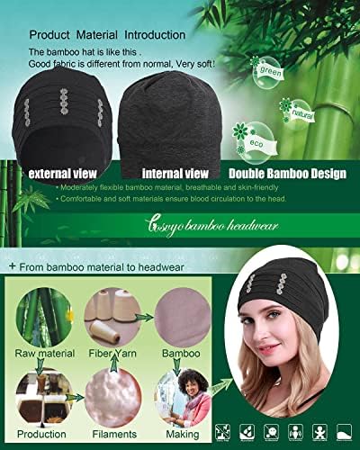 osvyo Bambu Çiçek Kemo Şapkalar Türban Kadınlar için-Headcovering Bere Kapaklar