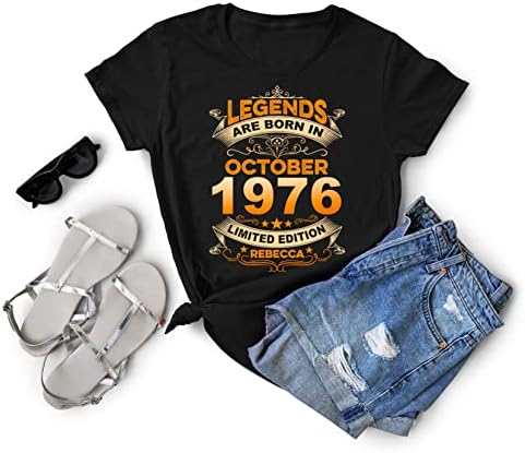 Kişiselleştirilmiş Hediyeler için Kadın Erkek 80 Yaşındaki Doğum Günü Legend Doğarlar Ekim 1943 80th Doğum Günü T-Shirt