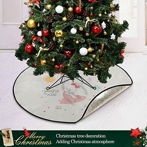 Noel Ağacı Standı Mat Su Geçirmez Tavşan Balon Can Ağacı Mat 28.3 İnç Noel Ağacı Zemin Koruyucu Emici Ağacı Standı