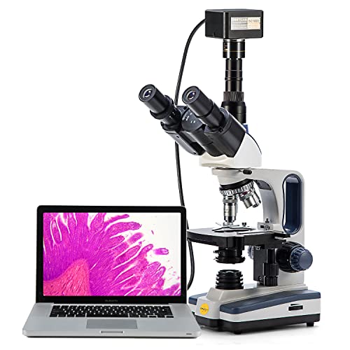 Swift SW 350 T Bileşik Trinoküler Mikroskop, 40X-2500X Büyütme,İki Katmanlı Mekanik Sahne,Swiftcam ile 10.0 MP Kamera