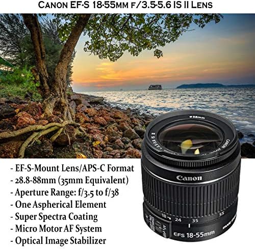 Canon EOS Rebel T7 DSLR Kamera ile 18-55mm ıs II Lens Paketi + Canon EF 75-300mm III Lens ve 420-800mm Önceden Ayarlanmış