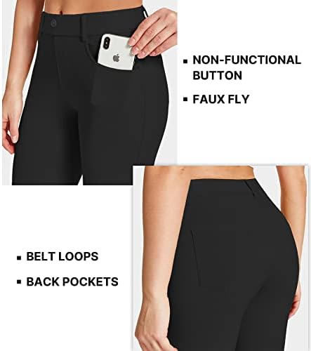 Amoy kadın takım elbise pantalonları Düz Bacak / Bootcut Streç Iş Pantolon Pantolon Ofis Iş Rahat Golf Yoga 4 Cepler