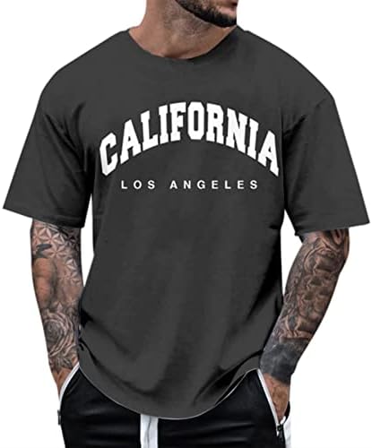 ZDDO erkek kısa Kollu tişörtler Sokak Şık Mektup Baskı Ekip Boyun Tee Üstleri Atletik Spor Egzersiz Rahat T Shirt