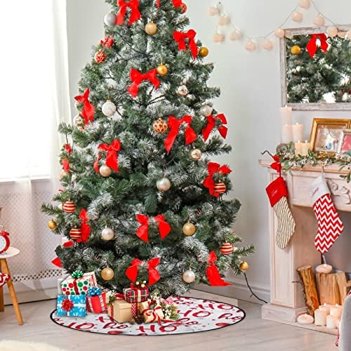 visesunny Noel Ağacı Mat Hohoho Desen Noel Baba Gülüyor Ağacı Standı Mat Zemin Koruyucu Emici Ağacı Standı Tepsi Mat