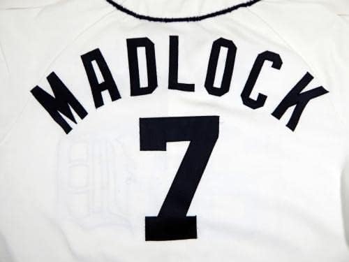 1987 Detroit Tigers Bill Madlock 7 Oyun Kullanılmış Beyaz Forma DP07089 - Oyun Kullanılmış MLB Formaları