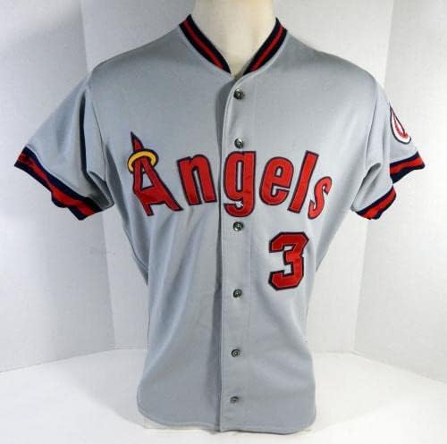 1991 California Angels Gary Gaetti 3 Oyun Kullanılmış Gri Forma 46 DP14425 - Oyun Kullanılmış MLB Formaları