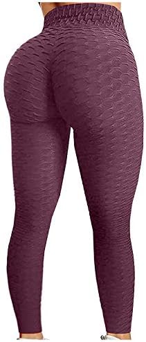 FQZWONG Egzersiz Tayt Kadınlar için Yüksek Belli Yoga Pantolon Karın Kontrol Uzun Tayt Popo Kaldırma Koşu Spor Tayt