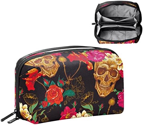 Kozmetik Çantası, Sevimli Ferah Makyaj Çantaları Seyahat Açık Kahverengi Çiçek-01 makyaj çantası Aksesuarları Organizatör