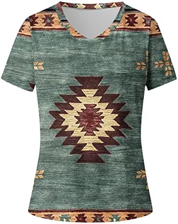 Bluz T Shirt Bayanlar için Sonbahar yaz giysileri Moda Kısa Kollu Pamuklu Ekip Boyun V Boyun Grafik Brunch Üst 7E