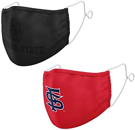 Dünyanın En İyisi NCAA Fresno State Bulldogs Unisex Takım Simgesi Yüz Maskesi 2'li Paket, Fresno State Bulldogs Kırmızı,
