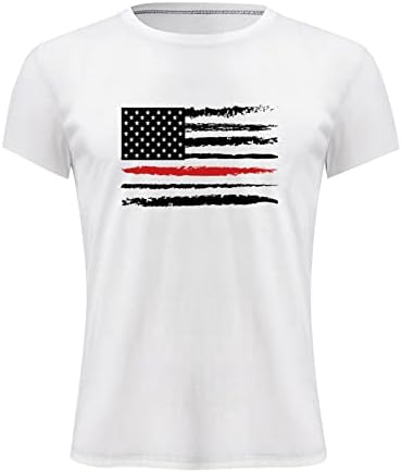 XXVR erkek Asker Kısa Kollu Bağımsızlık Günü T-Shirt Amerikan Bayrağı Baskı Crewneck Vatansever Üst Yıldız ve Çizgili