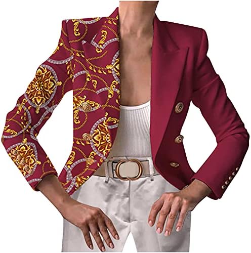 Kadınlar Çiçek Blazer Ceket Bayan Casual Blazers Çalışma Ofisi Düğmesi Açık Ön Ceket Takım Elbise Giyim