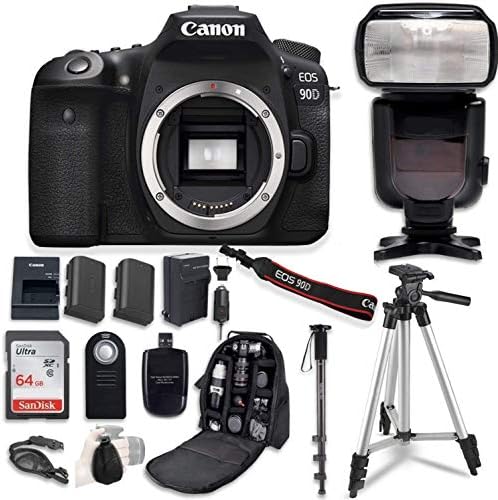 Canon EOS 90D Dijital SLR Fotoğraf Makinesi Paketi (Yalnızca Gövde) ve Profesyonel Aksesuar Paketi (14 Ürün)