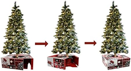 Orijinal Noel Ağacı Kutusu 16 inç Bordo ve Kırmızı Noel Ağacı Standı Kapağı (76233)