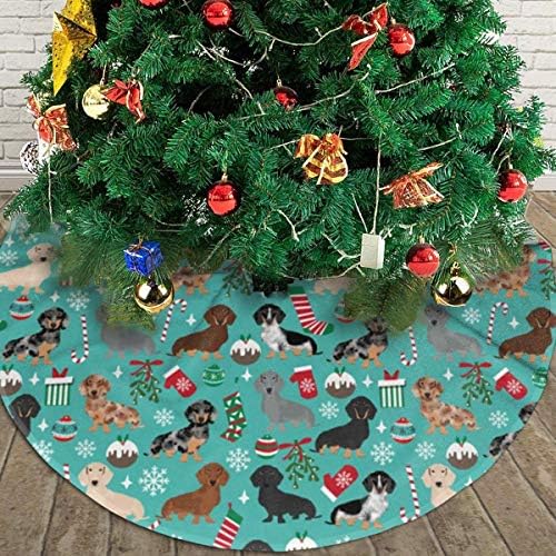 LVeShop Dachshunds Noel Kazak Noel Ağacı Etek Lüks Yuvarlak Kapalı dış mekan matı Rustik Noel Ağacı Tatil Süslemeleri（30/36/48