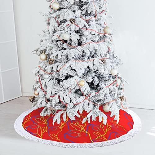Tüplü Dalış TAMAM El Sinyal Noel Ağacı Etek Püsküller ile Noel Tatil Zemin Mat Dekorasyon Baskı