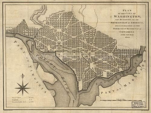 1793 Haritası| Washington Şehri Haritası: Şimdi Amerika Metropolü için İnşa Ediliyor ve e