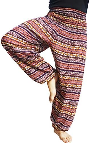 RaanPahMuang Önlüklü Bel Harem dökümlü pantolon, Kadın, Rayon Fil Boho Yoga