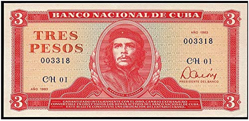1984 CU NADİR 1983-85 CHE GUEVARA 3 PESO! PORTRESİNİN İLK SAYISI! 3 Peso Seçimi Dolaşımsız