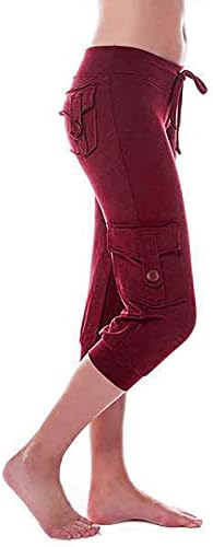 Ssuyeuri Geniş Bacak Kargo Pantolon Kadınlar ıçin Yüksek Rise Yoga Tayt Cepler Artı Boyutu Rahat İpli Düz Bacak Pantolon