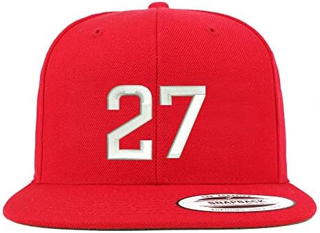 Trendy Giyim Mağazası Numarası 27 İşlemeli Snapback Flatbill Beyzbol Şapkası