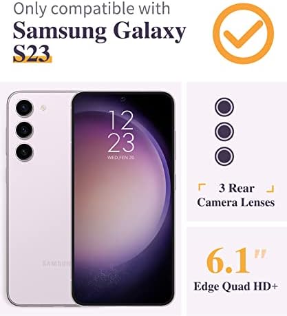 GVİEWİN Kılıf Samsung Galaxy S23 Kılıf ile Uyumlu, Ekran Koruyucu + Kamera Lens Koruyucu Çiçek Darbeye Dayanıklı Şeffaf