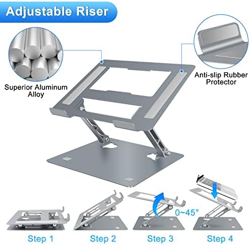 avakot Taşınabilir Dizüstü Standı Masası Ayarlanabilir Ergonomik Katlanabilir Alüminyum Dizüstü Standı Tutucu / Alüminyum