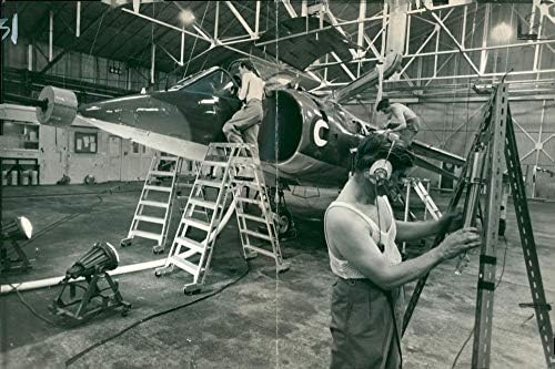 Bir Harrier atlama jetinin vintage fotoğrafı.