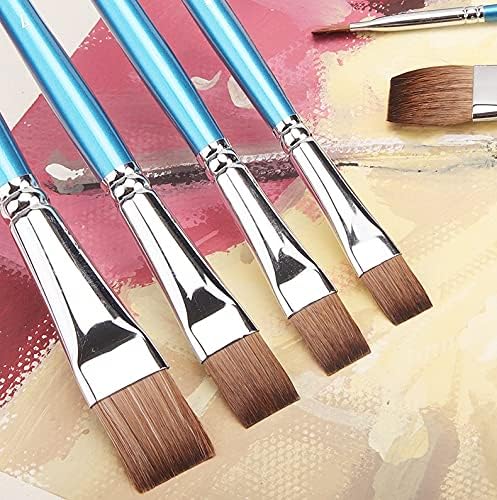 JJZXC Sentetik Naylon ahşap saç boya fırçası Seti Sanatçı için Akrilik Guaj Yağ Suluboya Resim Fırçaları Sanat Malzemeleri