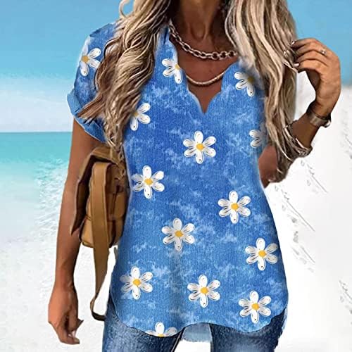 Bayan Yaz Sonbahar Peplum Mütevazı Bluz Kısa Kollu 2023 Elbise Çiçek Grafik Brunch Üst Tee Kızlar için PQ PQ
