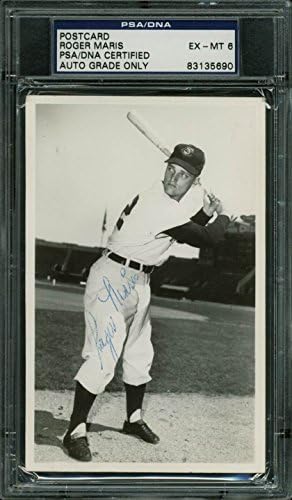 Yankees Roger Maris Otantik Çaylak İmzalı 1957 3.5x5.5 Kartpostal PSA Slabbed