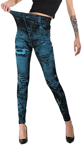 Bayan İş Üstleri Bayan Kot Alt Pantolon Renkli Yoga Pantolon Son Derece Elastik İnce 3X Tayt Kadınlar için Artı