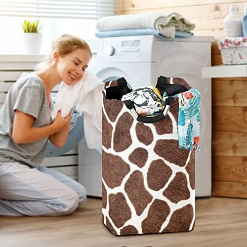 senya Büyük çamaşır sepeti alışveriş çantası Hayvan Zürafa Baskı, Katlanabilir Kumaş Çamaşır Sepeti, Katlanabilir