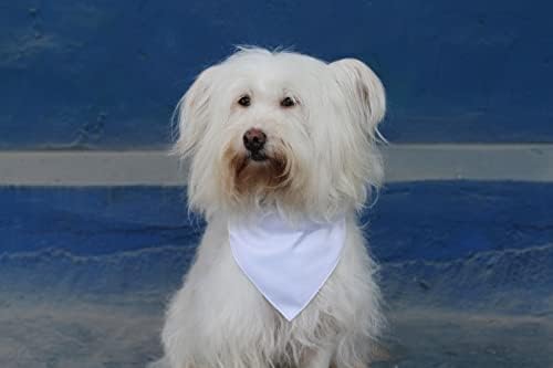 EechicSpace 2 Paket Süblimasyon Boş Köpek Bandana Üzerinde Yaka Özelleştirmek için Beyaz Polyester Orta Boy Köpekler