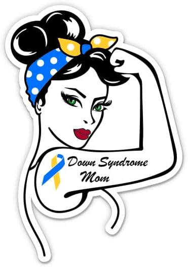 Rosie Down Sendromu Anne Sticker - 5 laptop etiketi-Su Geçirmez Vinil Araba, Telefon, Su Şişesi - Down Sendromu Çıkartması