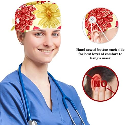 Kaplumbağa Desen Çalışma Şapka Ayarlanabilir Fırçalama Kap Düğmeleri ve Yay ile Saç Toka Hemşire ve Doktor için