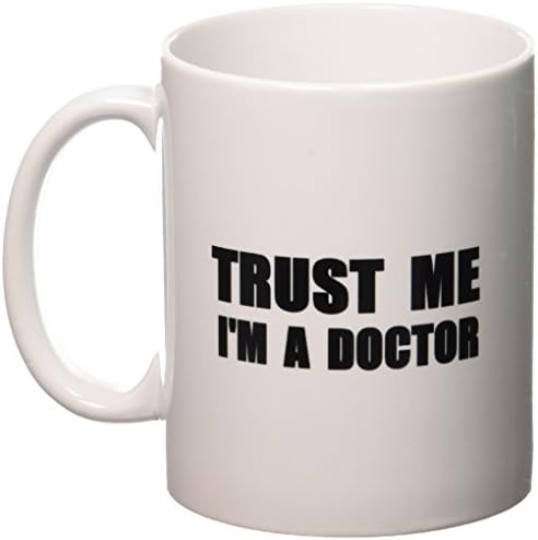 3 Damla Güven Bana ben Bir Doktor Tıbbi Tıp Veya Doktora Mizah Komik İş Hediye Kupa, 1 Adet (1 Paket), Siyah