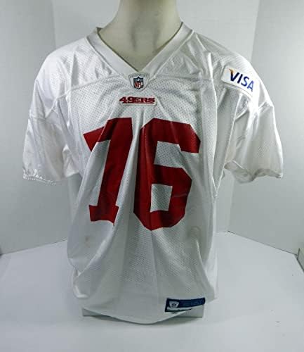 2009 San Francisco 49ers 76 Oyun Kullanılmış Beyaz Antrenman Forması 2XL 516-İmzasız NFL Oyun Kullanılmış Formalar