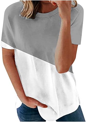 Kadın Yaz 2023 T Shirt Gevşek Fit Bluz Üstleri Kız Kısa Kollu Degrade Baskı Rahat Sevimli Grafik Tees