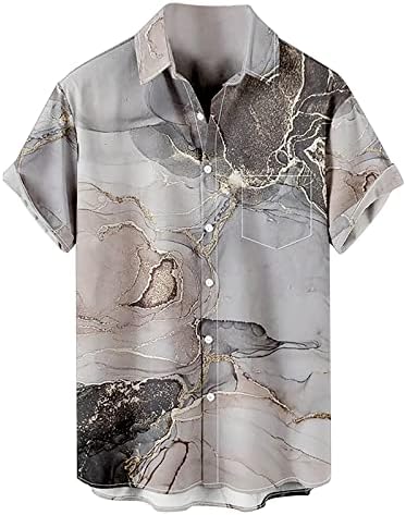 Bmısegm yaz elbisesi Gömlek Erkekler ıçin Erkekler Moda Bahar Yaz Rahat Kısa Kollu Yatak Açma Boyun Baskılı T Shirt
