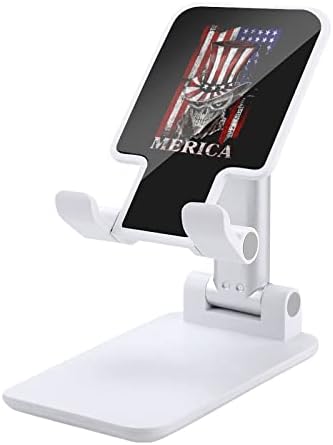 Amerikan Bayrağı Yurtsever Katlanabilir Cep Telefonu Standı Ayarlanabilir Cep Telefonu Tutucu Komik Masaüstü Dock