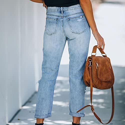 Artı Elbise Kot Pantolon Moda Ayak Bileği Yüksek Renk Delik Fişekleri Kadın Pantolon Artı Boyutu Düz Bacak takım elbise