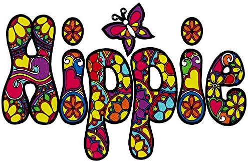 Hippi Barış Aşk 60'ların Woodstock Pencere Sticker Çıkartması (5 X 3.25)