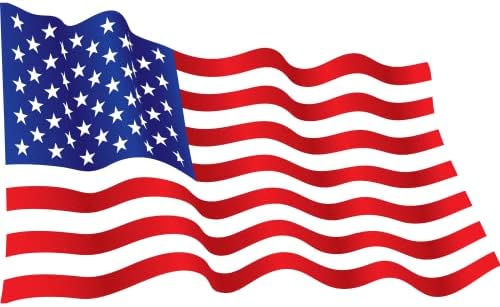 Stickios Dalgalı Amerikan Bayrağı Çıkartması 5.75x3. 5 inç - ABD'de Üretilmiştir - Otomobiller, Kamyonlar, Pencereler,