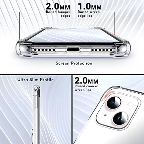 Silverback iPhone 14 Artı Kılıf Temizle Halka Kickstand ile, koruyucu Yumuşak TPU Şok Emici Tampon Darbeye Dayanıklı