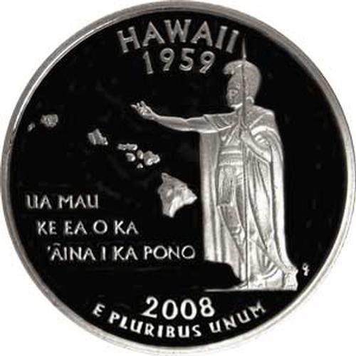 2008 Hawaii'nin Mücevher Kanıtı Eyalet Çeyreği ABD Parası