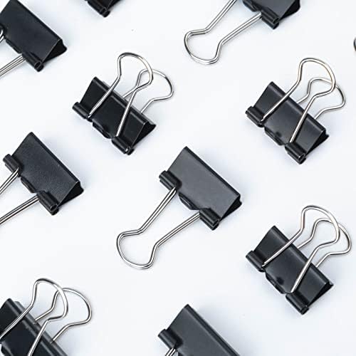Metal Küçük klasör klipsleri Küçük Evrak için,50 Paket 3/4 İnç Kağıt Kelepçeleri Klipleri Ofis Malzemeleri, Mini Siyah