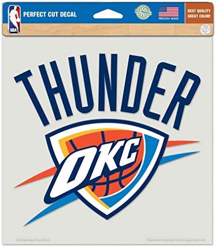 NBA Oklahoma City Thunder Kalıp Kesim Renkli Çıkartma, 8 x 8, Takım Rengi