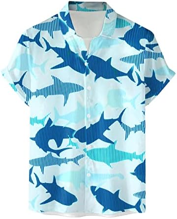 UDTDWANV Gömlek Erkekler ıçin Yaz günlük t-Shirt Rahat Fit Tee Bluz Turn Down Yaka Düğme Aşağı Moda Kısa Kollu